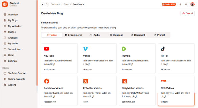Blogify product screenshot